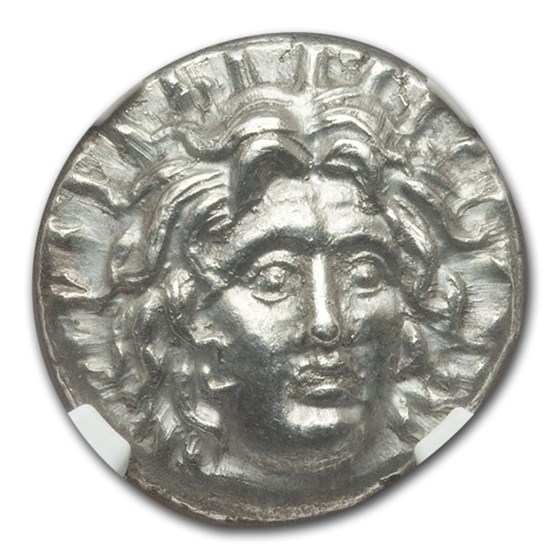 Carian Islands Rhodes AR Didrachm Helios (250-200 BC) MS NGC Carian Islands Rhodes AR Didrachm Helios (250-200 BC) MS NGC